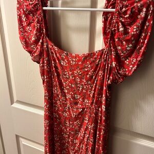 Floral Red Dress